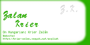 zalan krier business card